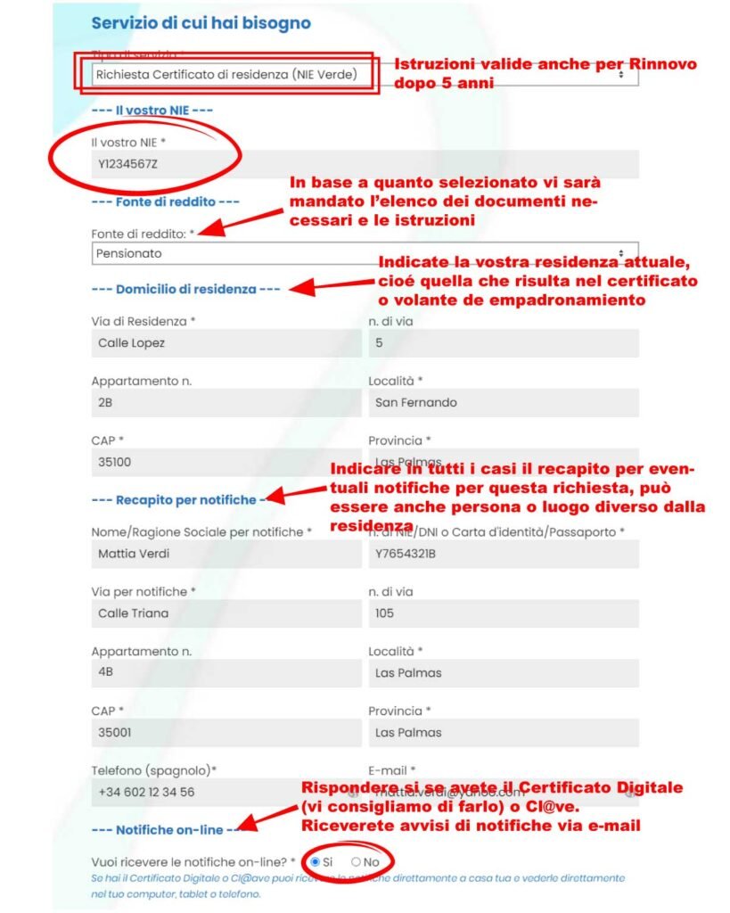 Spiegazioni compilazione formulario NIE 3º bis fase